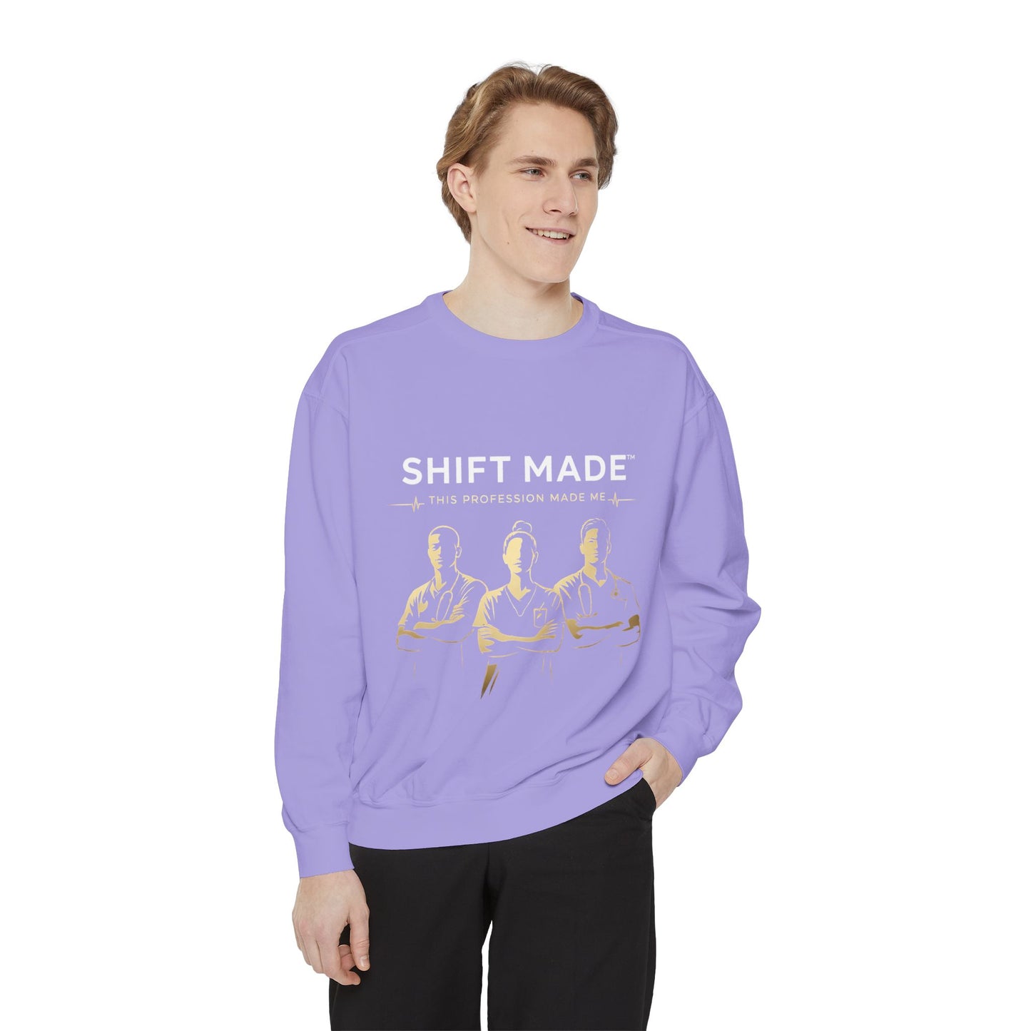 Shift Made Sweatshirt — 'Shift Made' Graphic Crewneck for Makers & Trades