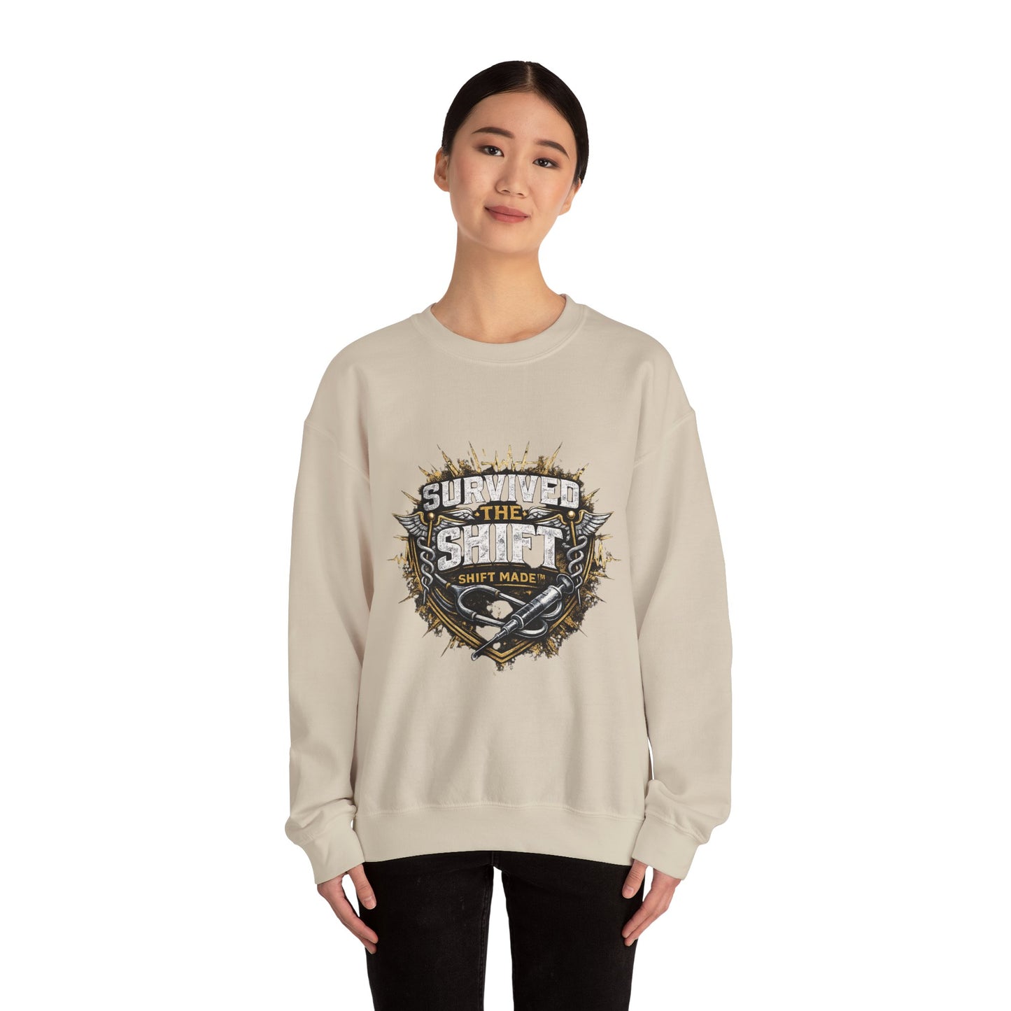 SURVIVED THE SHIFT™ Nurse Sweat Shirt – For Nurses Who Know What It Took