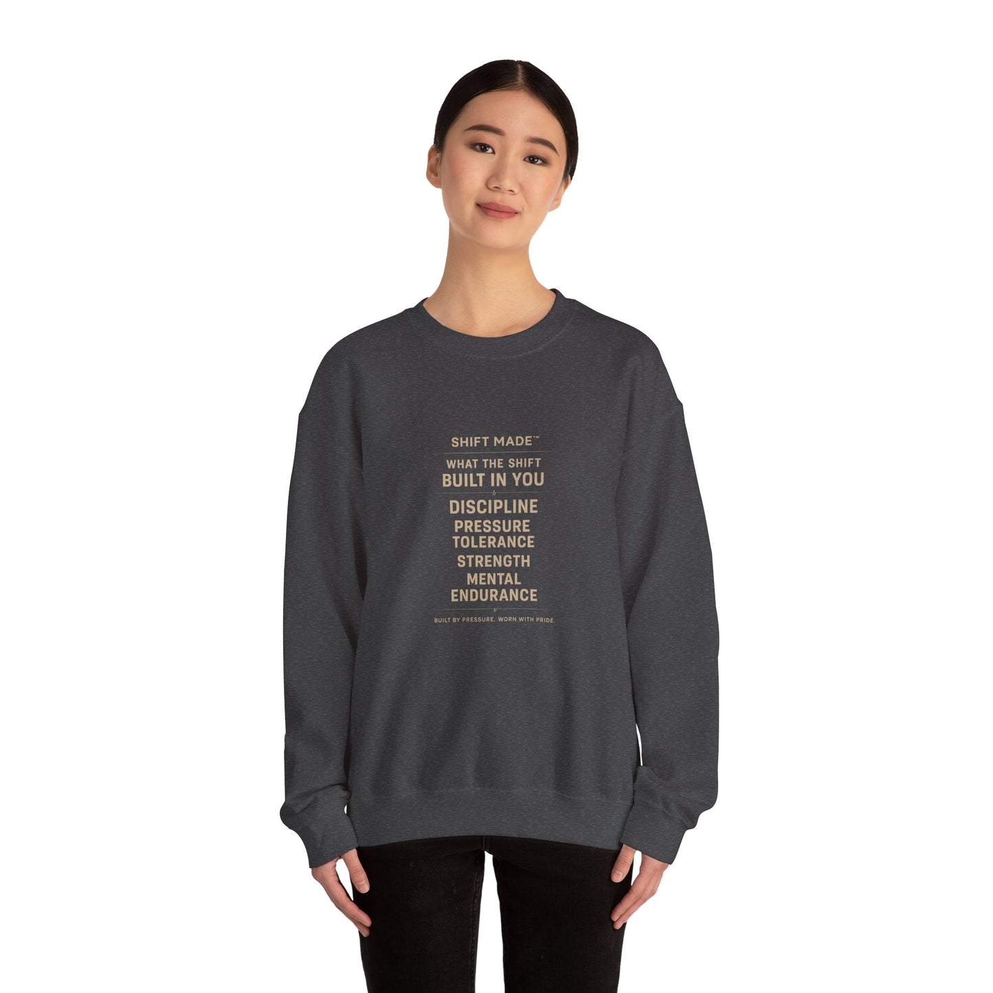 Motivational Crewneck Sweatshirt — "Built In You" Discipline & Strength Inspirational Pullover