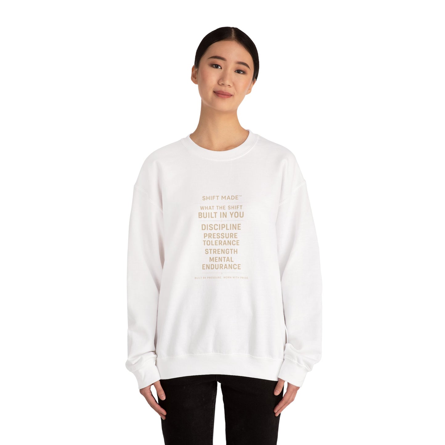 Motivational Crewneck Sweatshirt — "Built In You" Discipline & Strength Inspirational Pullover