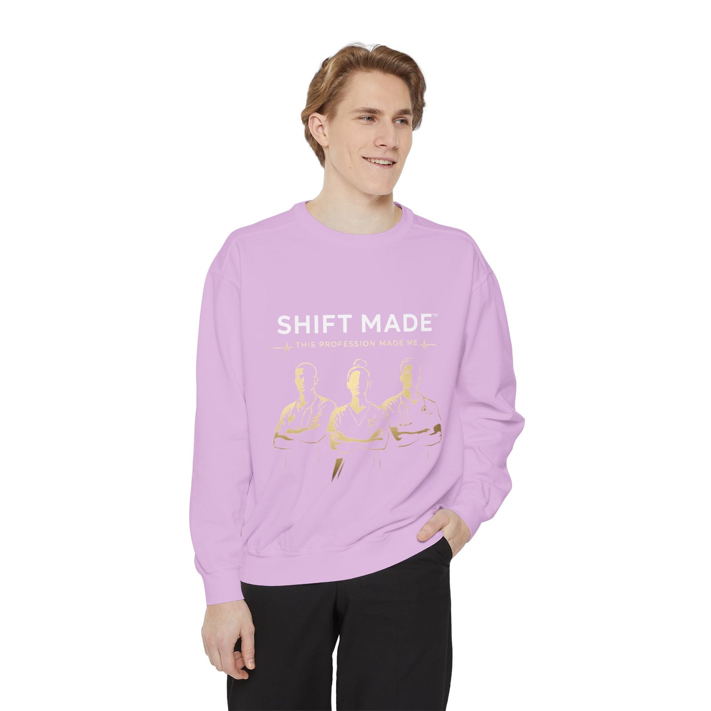 Shift Made Sweatshirt — 'Shift Made' Graphic Crewneck for Makers & Trades