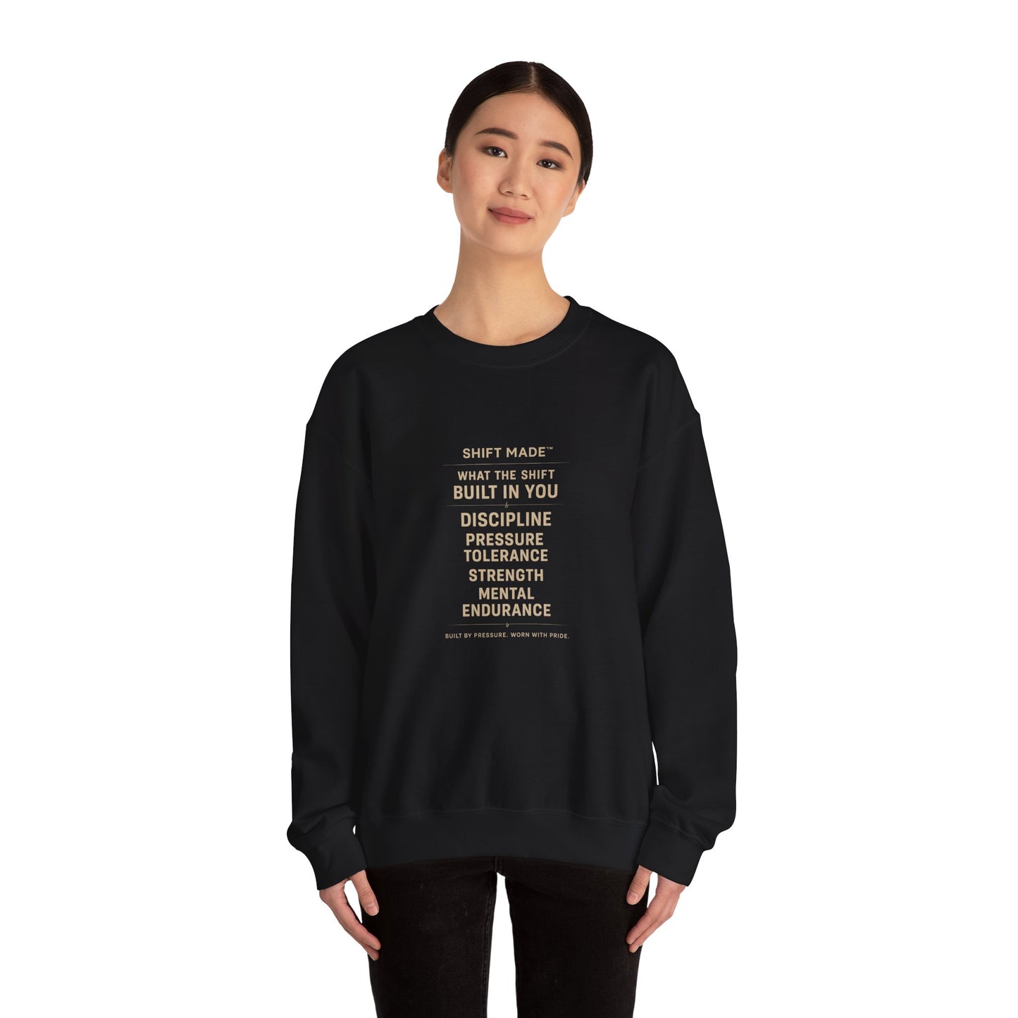 Motivational Crewneck Sweatshirt — "Built In You" Discipline & Strength Inspirational Pullover