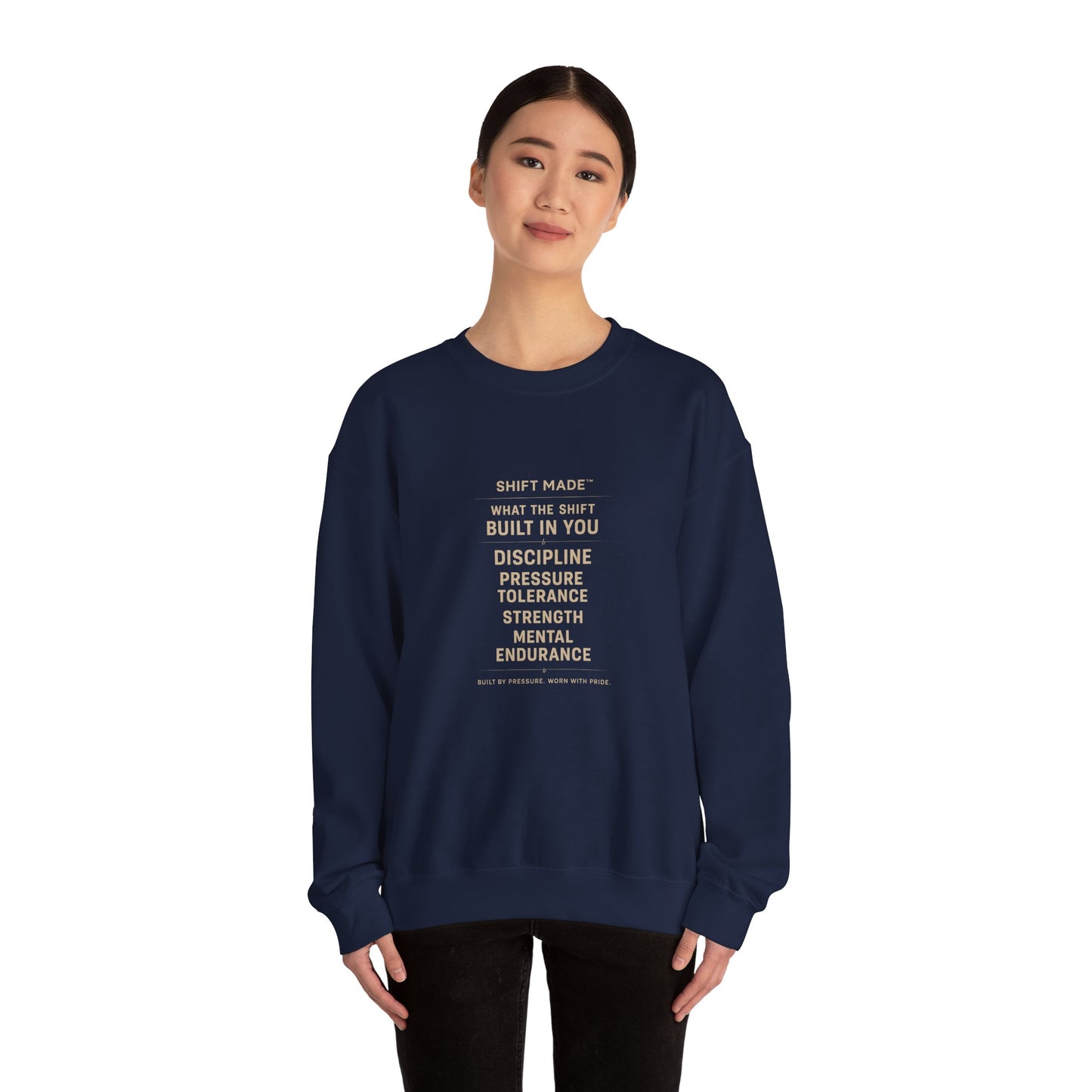 Motivational Crewneck Sweatshirt — "Built In You" Discipline & Strength Inspirational Pullover