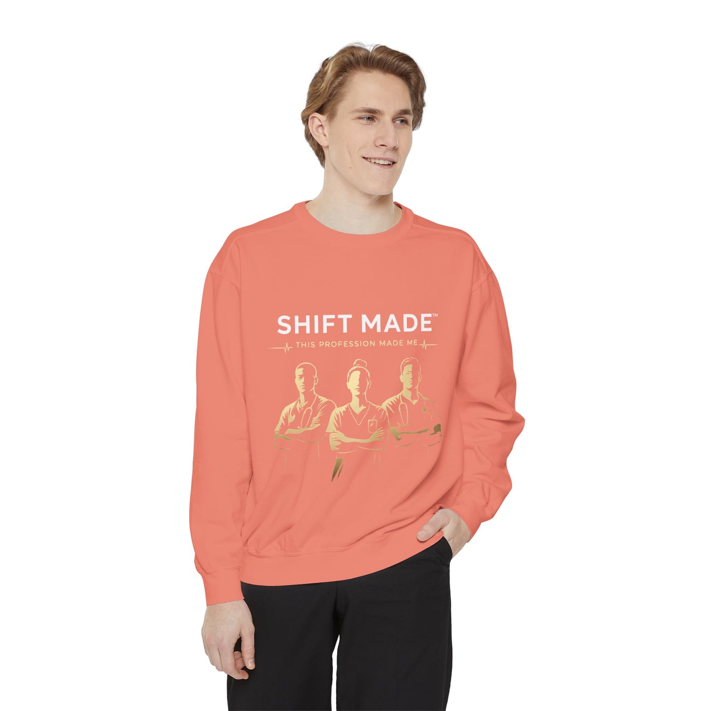 Shift Made Sweatshirt — 'Shift Made' Graphic Crewneck for Makers & Trades
