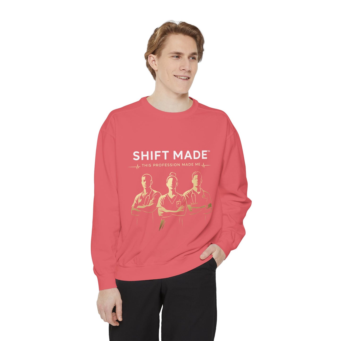 Shift Made Sweatshirt — 'Shift Made' Graphic Crewneck for Makers & Trades