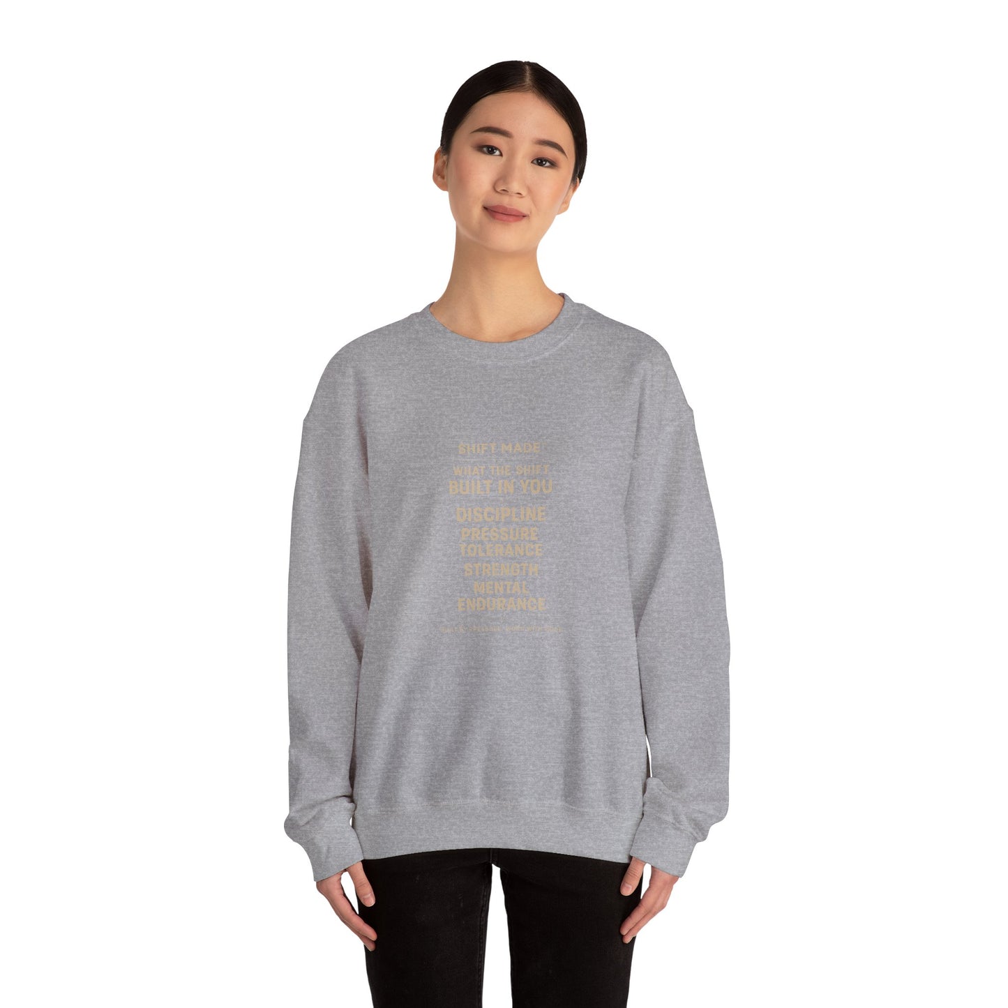 Motivational Crewneck Sweatshirt — "Built In You" Discipline & Strength Inspirational Pullover
